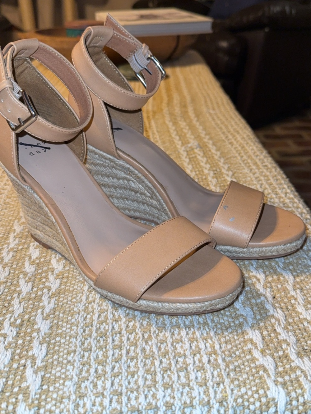 Beige wedges